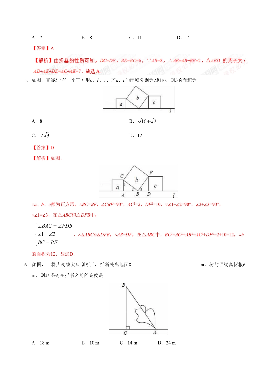 17.1勾股定理八年级数学人教版下册解析版.pdf_第2页