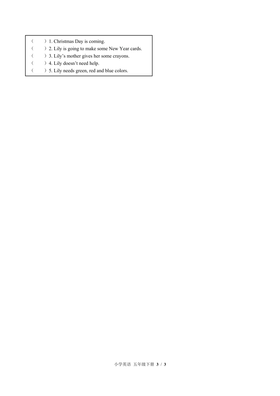 闽教版三年级起点小学英语五年级下册Unit8单元测试01含答案解析.pdf_第3页