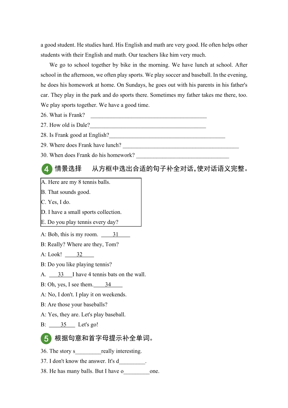 必考点-必提分精准测试+人教新目标英语七年级上册unit5试题试卷含答案.pdf_第3页