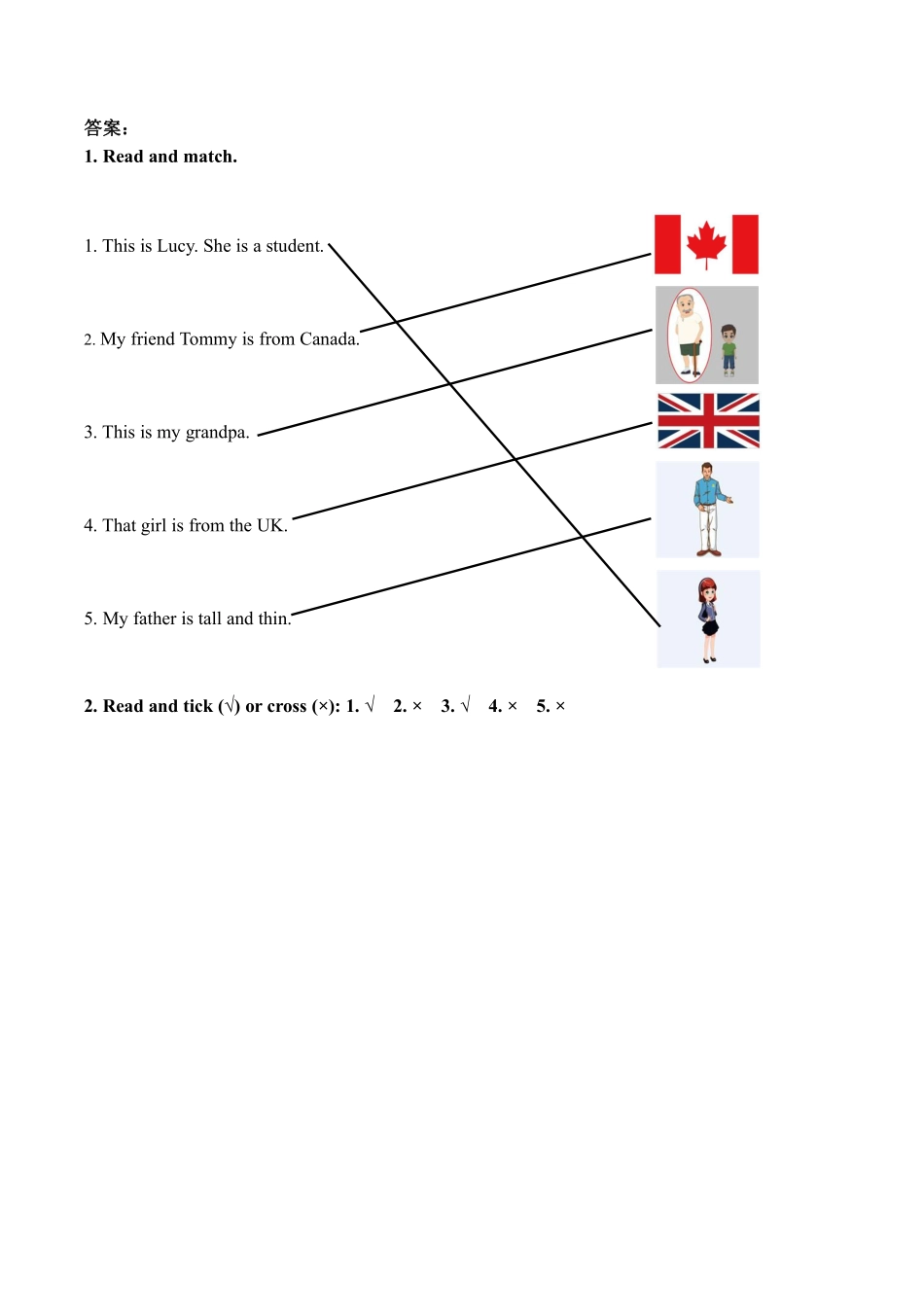 【课时练习三年级下册英语人教版三年级起点Recycle 1 03含答案.pdf_第2页
