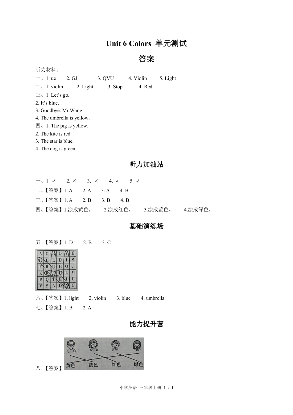 闽教版三年级起点小学英语三年级上册Unit6单元测试02含答案解析.pdf_第3页