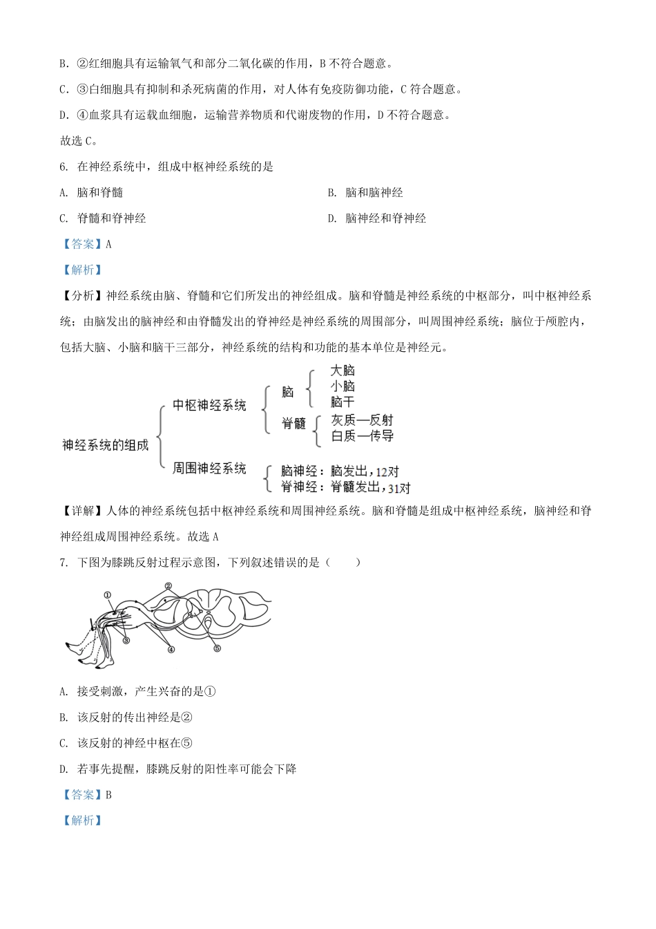 2024年上海普陀中考生物试题及答案.pdf_第3页
