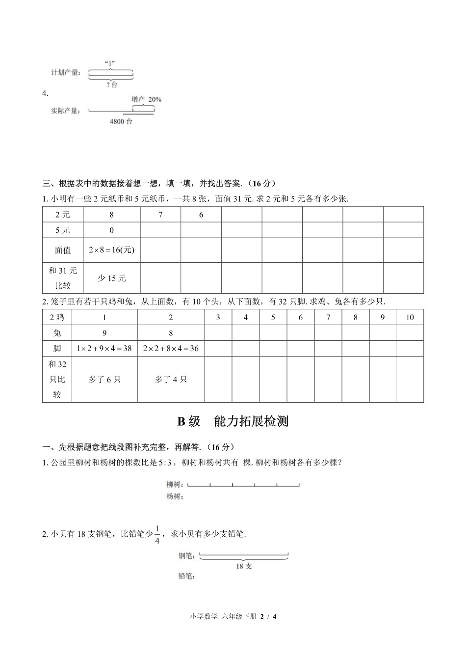 苏教版小学数学六年级下册第三单元测试01含答案解析.pdf_第2页