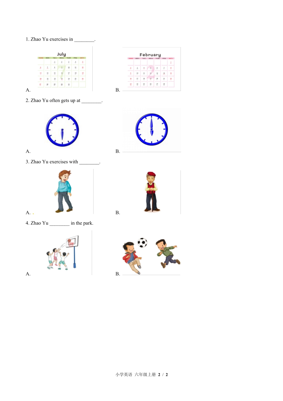 闽教版三年级起点小学英语六年级上册Unit2单元测试01含答案解析.pdf_第2页