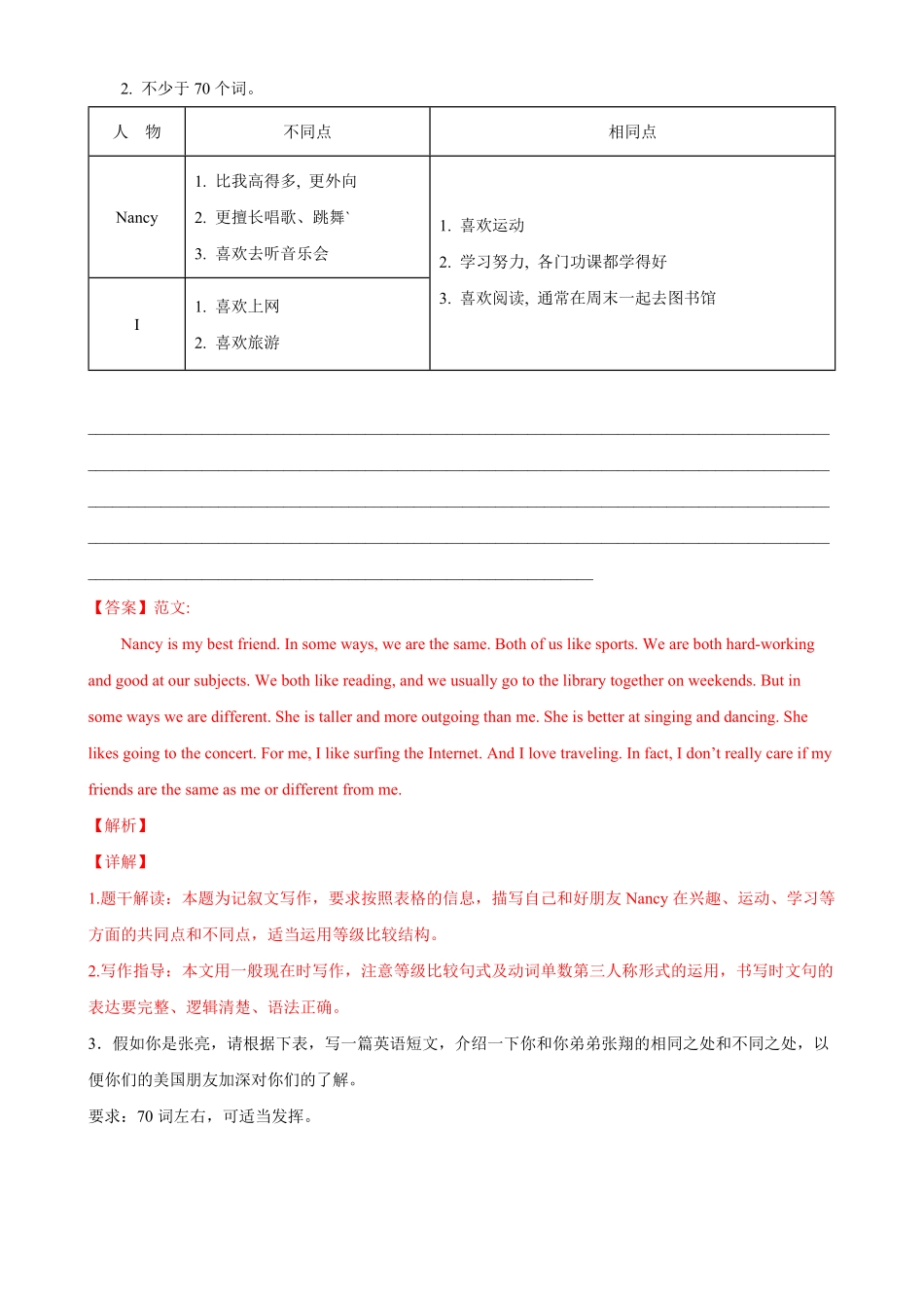 Unit3单元话题满分范文必背八年级英语上册单元重难点易错题精练人教版含答案.pdf_第2页