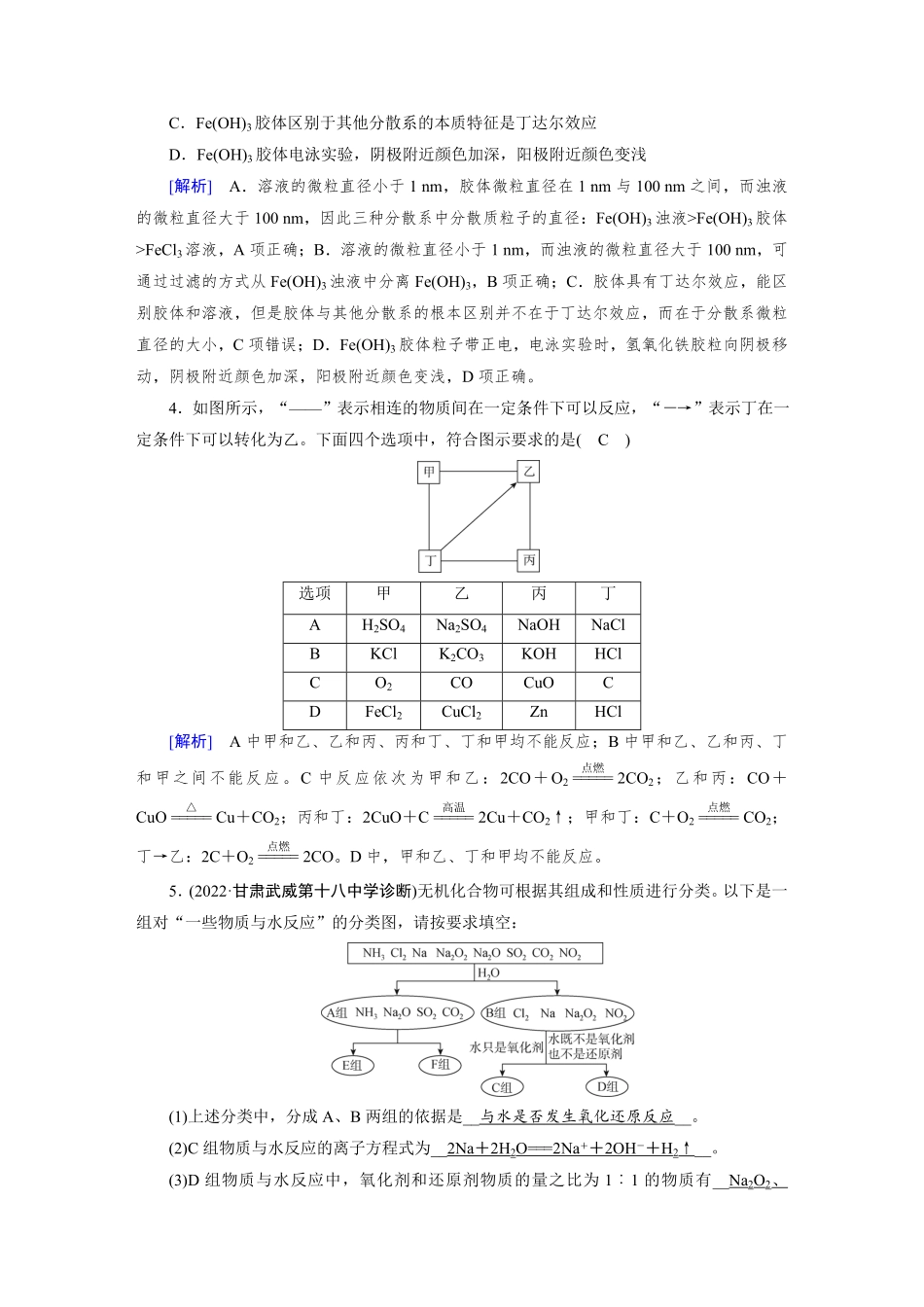 练案[1]　第一章　第1讲　物质的分类及转化.pdf_第2页