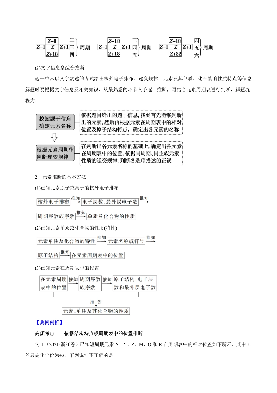 专题讲座三“位-构-性”综合推断题的解题方法讲解析版【公益公众号：筱雅同学】.pdf_第3页