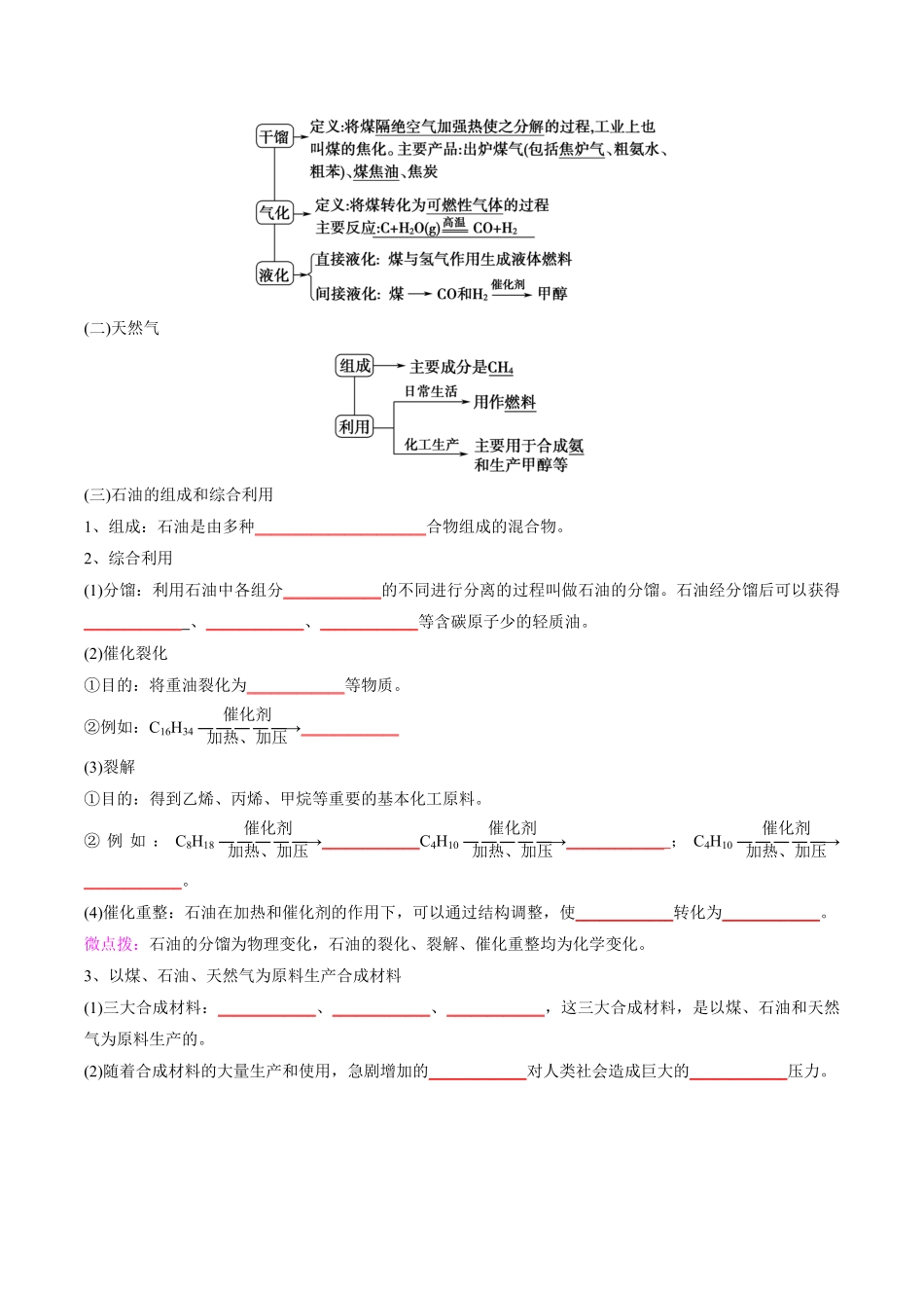 第8章化学与可持续发展高中化学全册必背章节知识清单新人教版必修第二册学生版.pdf_第3页