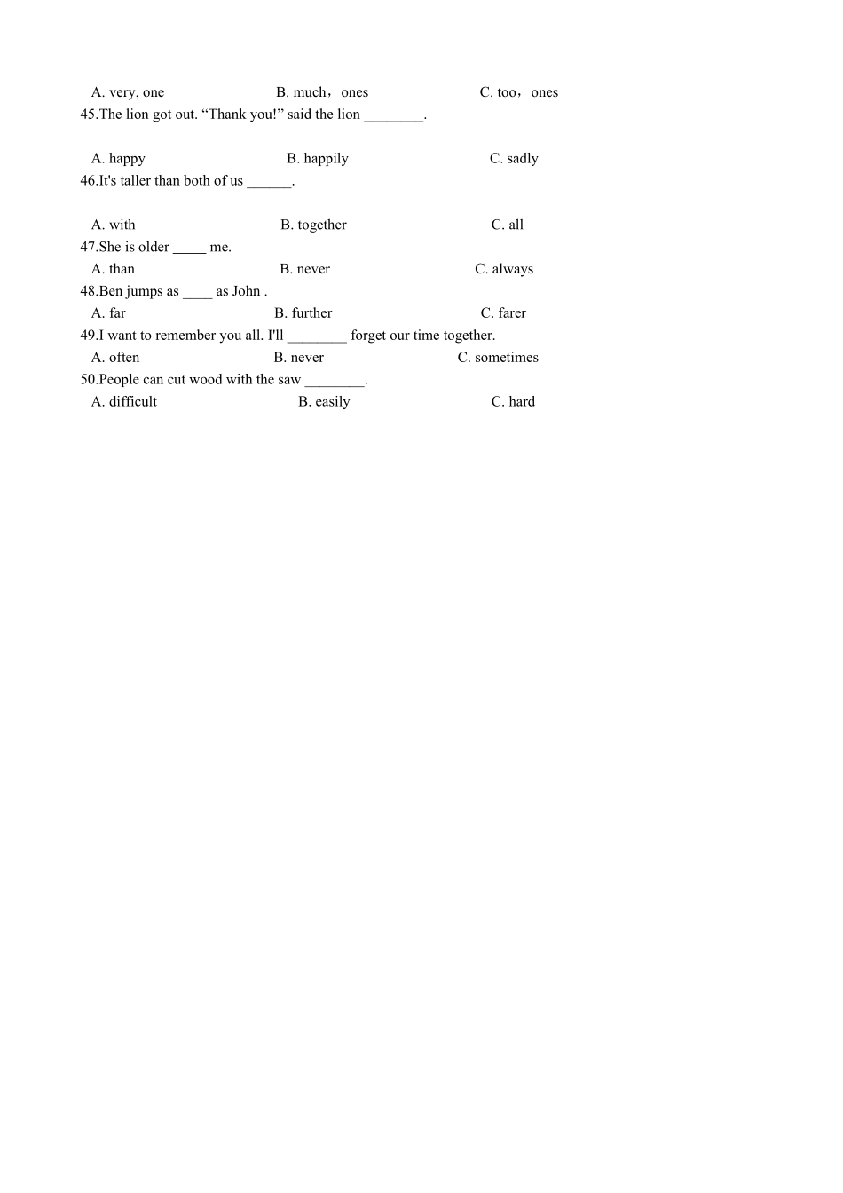 5、小升初英语专题复习语法专练副词.pdf_第3页