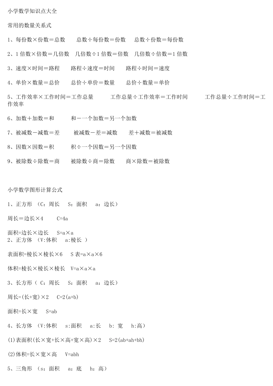 【推荐】小学数学知识点大全.pdf_第1页