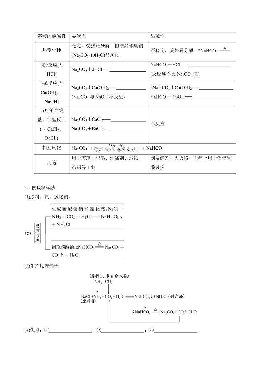 第2章海水中的重要元素——钠和氯-高中化学全册必背章节知识清单新人教版必修第一册学生版.pdf_第3页