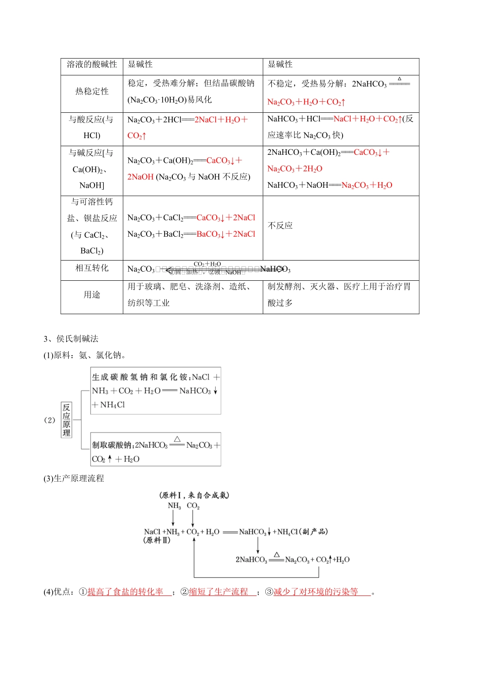 第2章海水中的重要元素——钠和氯-高中化学全册必背章节知识清单新人教版必修第一册教师版.pdf_第3页