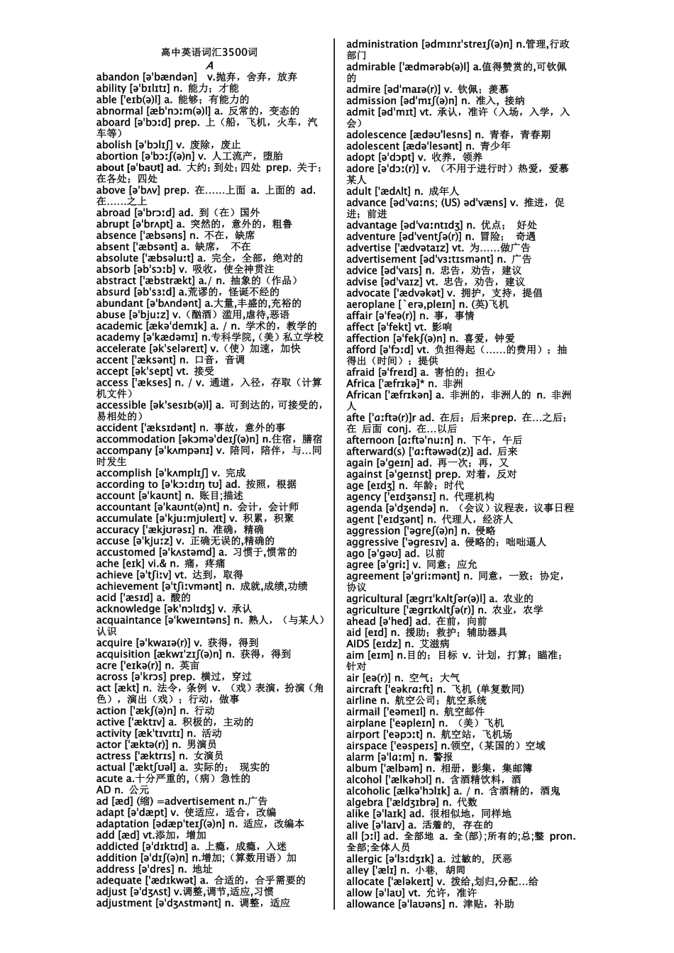 [正序版]高中英语词汇3500词.pdf_第1页