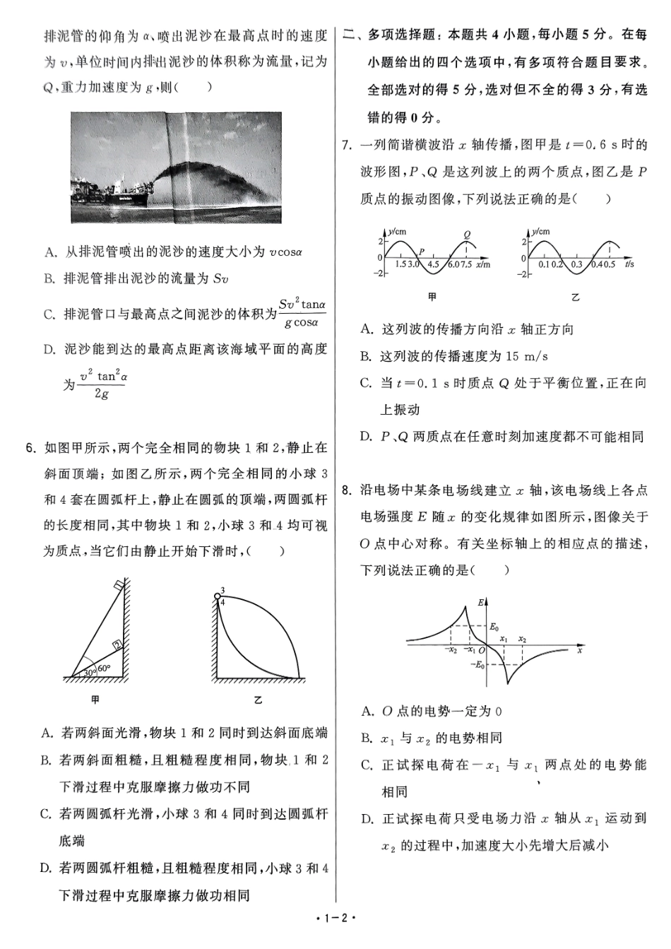 【卷1】2025新高考物理临门12卷-【清华大学】2025新高考临门.pdf_第2页
