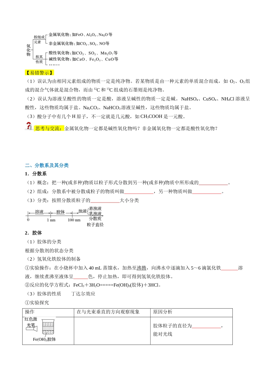 第01讲 物质的分类与转化（原卷版）-2025【初升高衔接】新高一暑假学习提升计划（化学）.docx_第3页