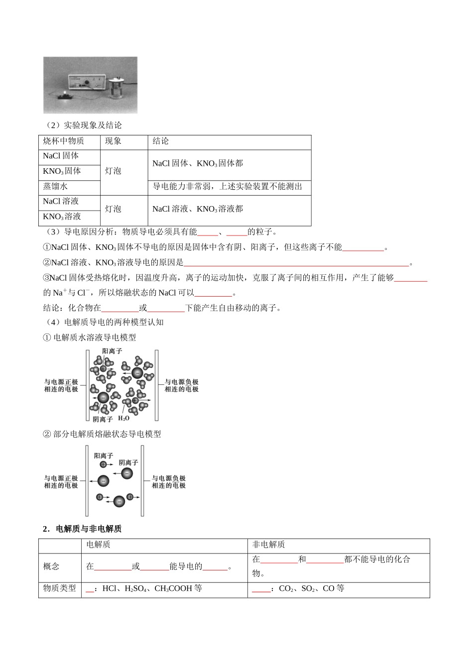 第02讲 电解质的电离（原卷版）-2025【初升高衔接】新高一暑假学习提升计划（化学）.docx_第2页