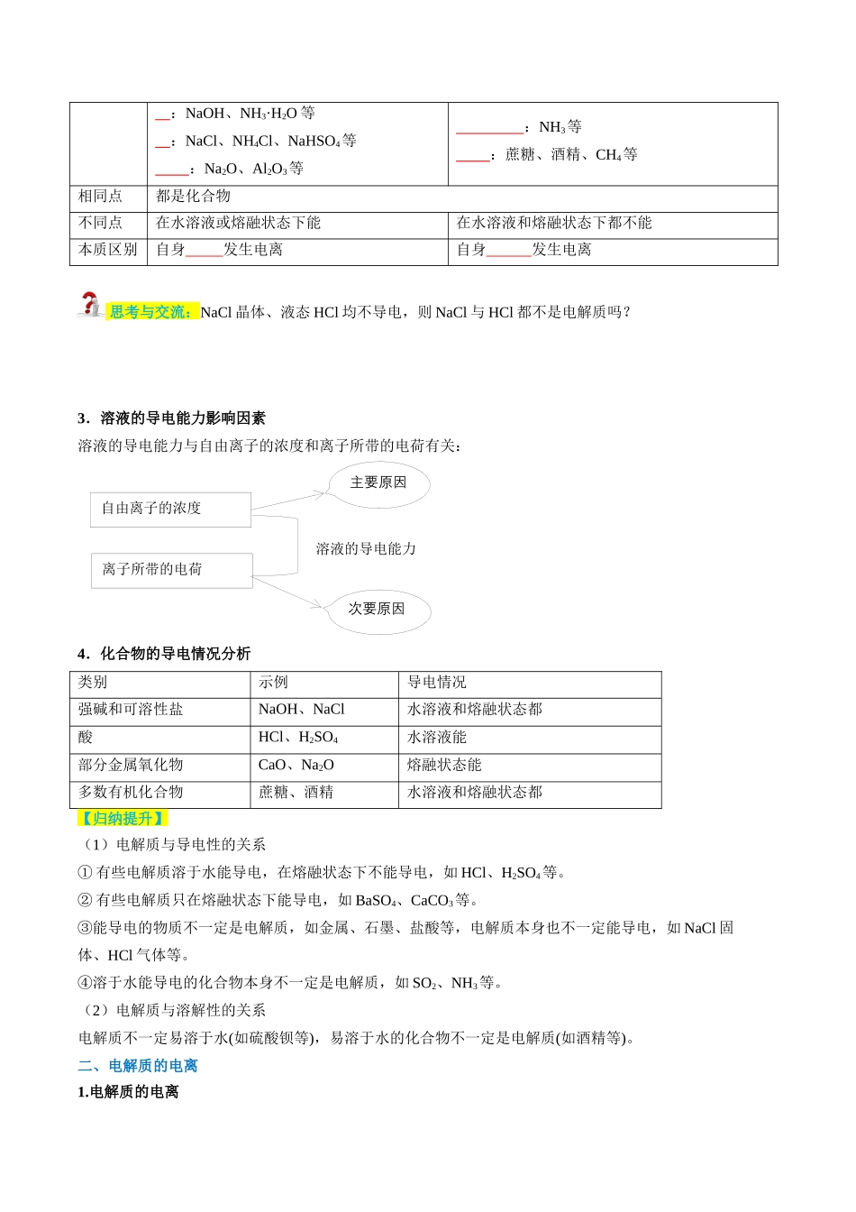 第02讲 电解质的电离（原卷版）-2025【初升高衔接】新高一暑假学习提升计划（化学）.docx_第3页