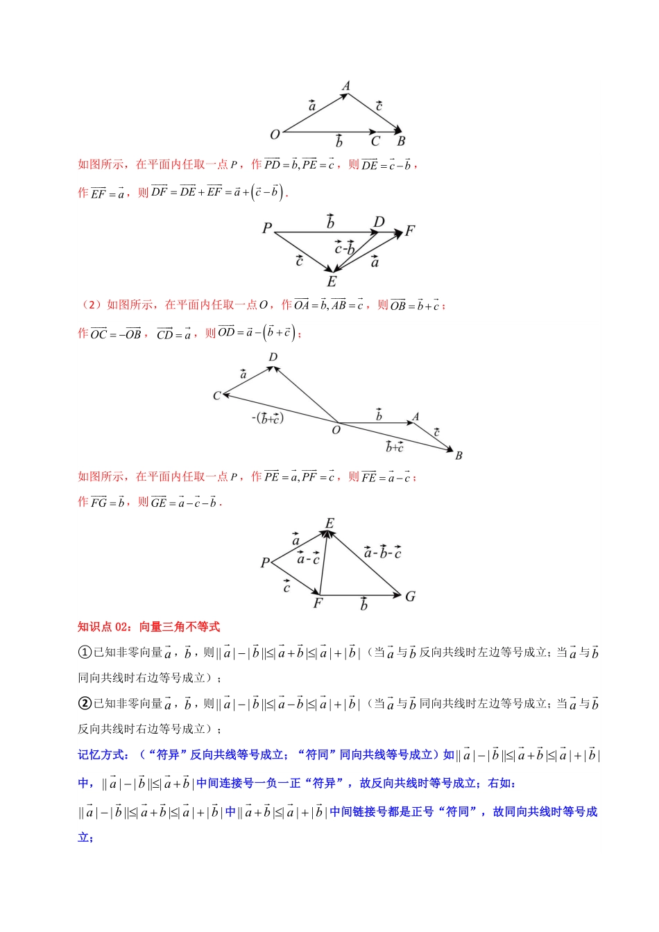 第03讲 6.2.2向量的减法运算(知识清单+6类热点题型讲练+分层强化训练)(解析版)-2025《高中数学同步课堂学与练》高一(人教A版必修第二册).pdf_第3页