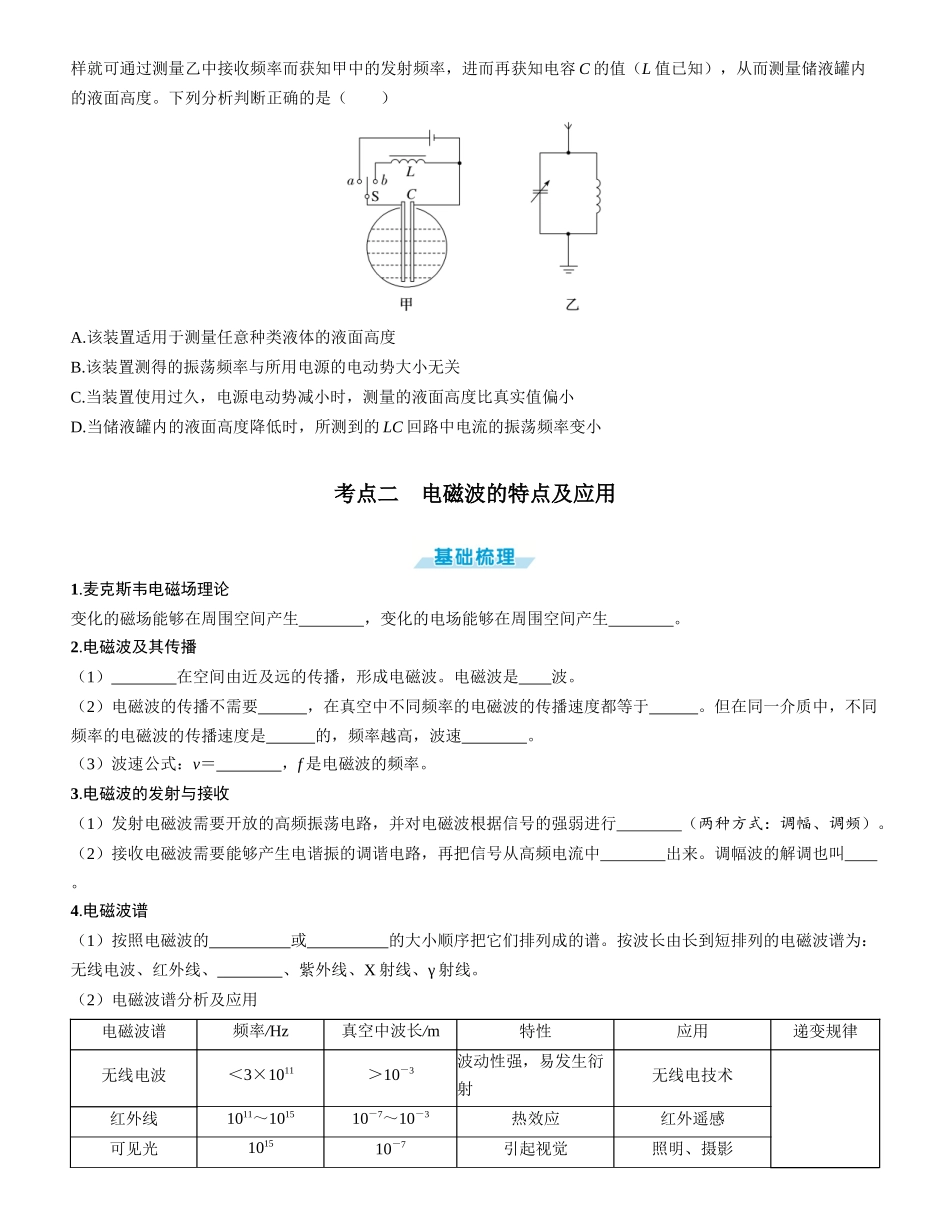 第3讲　电磁振荡与电磁波-【物理】2025版三维设计一轮总复习学生用书.docx_第3页