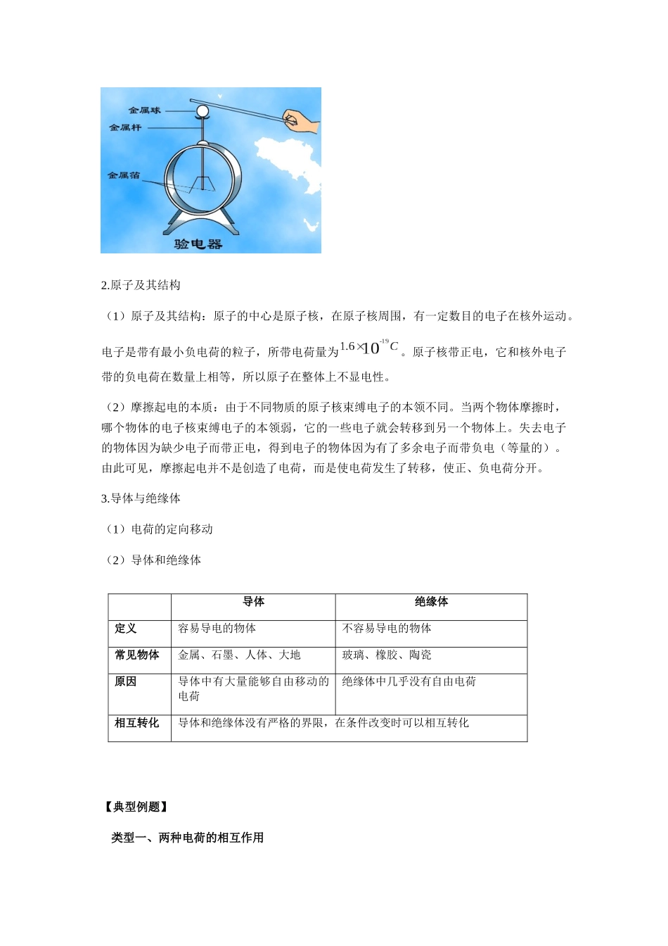第4讲两种电荷 电流电路教师版-2025【寒假衔接】初中物理寒假预习讲义9年级（人教版）.docx_第2页