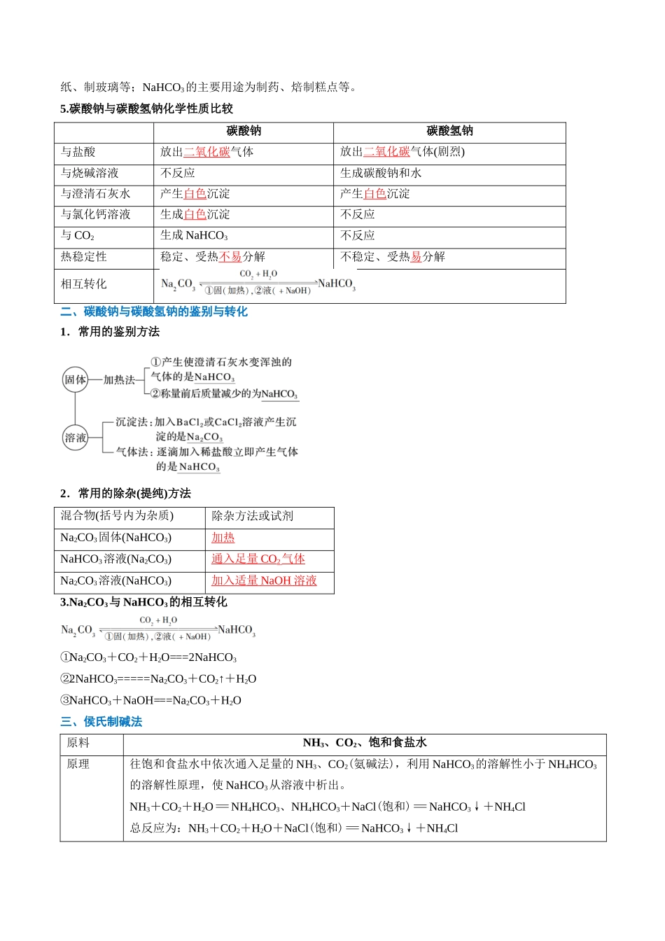第07讲 碳酸钠和碳酸氢钠 焰色试验（解析版）-2025【初升高衔接】新高一暑假学习提升计划（化学）.docx_第3页