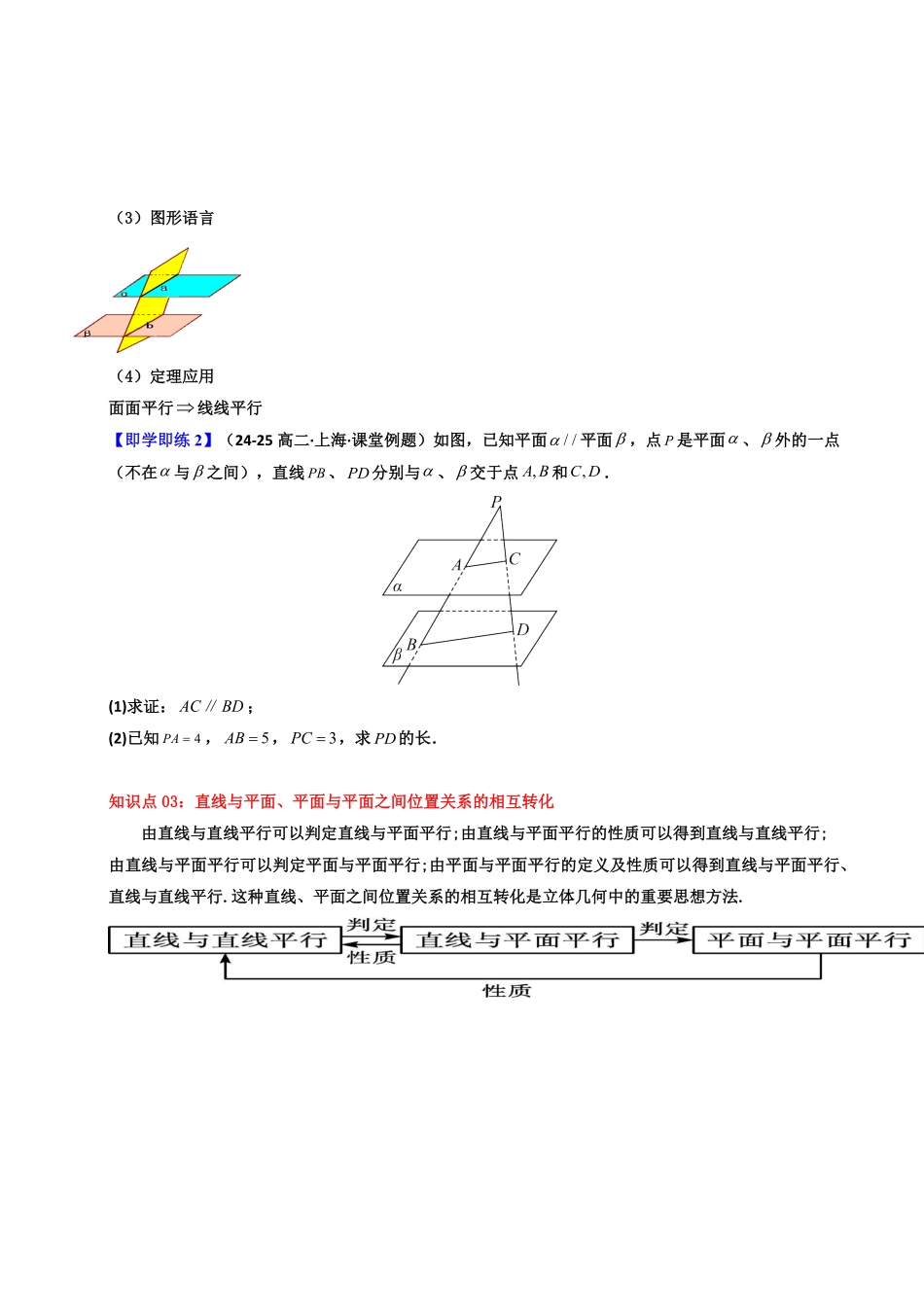 第10讲 8.5.3 平面与平面平行(知识清单+5类热点题型讲练+分层强化训练)(原卷版)-2025《高中数学同步课堂学与练》高一(人教A版必修第二册).pdf_第3页