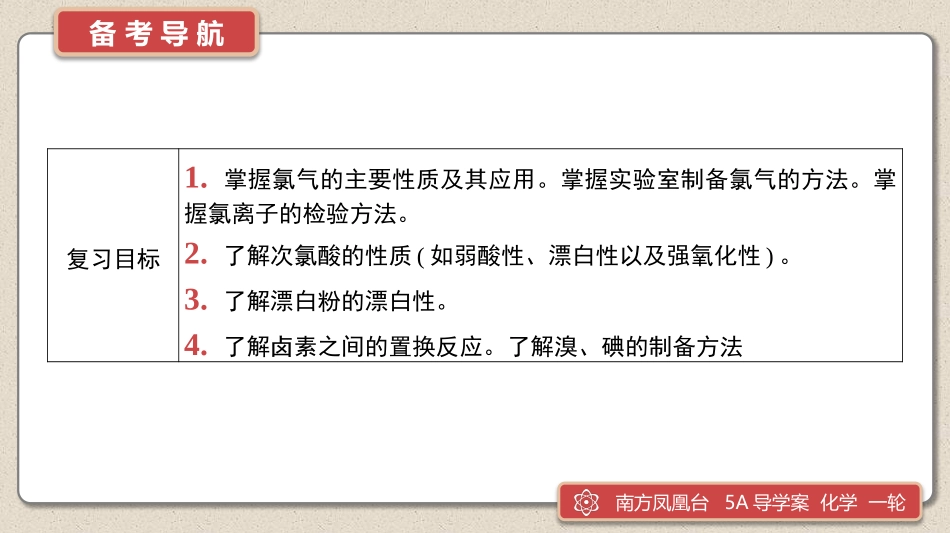 第10讲　氯及其化合物　卤素-2025版南方凤凰台 5A教案 基础版 化学.pptx_第2页