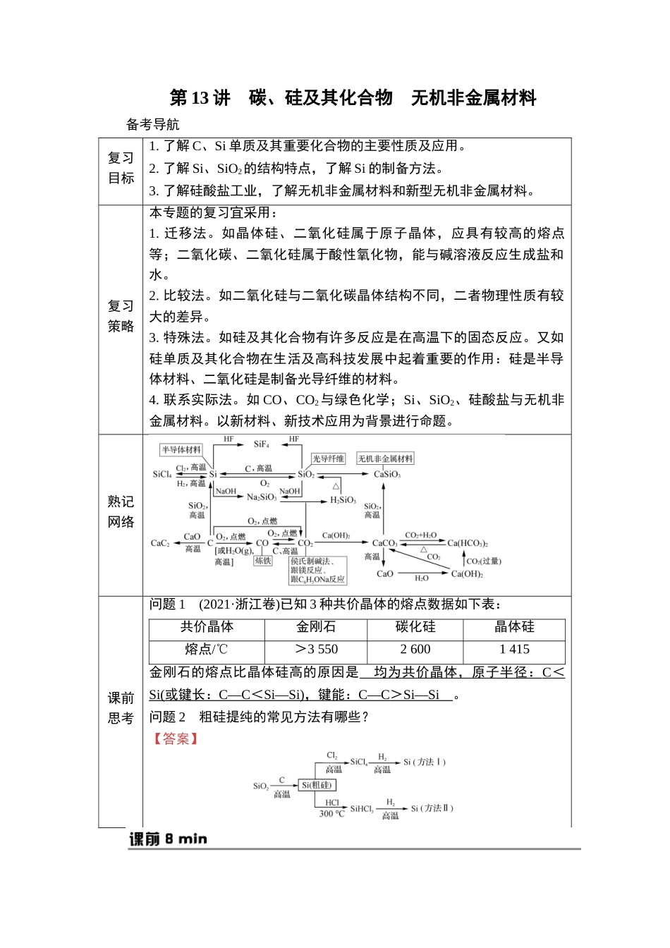 第13讲　碳、硅及其化合物　无机非金属材料-2025版南方凤凰台 5A教案 基础版 化学.doc_第1页