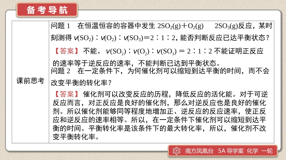 第22讲　化学平衡　化学平衡常数计算-2025版南方凤凰台 5A教案 基础版 化学.pptx_第3页