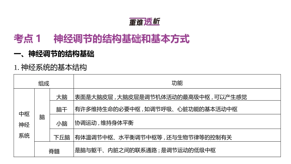 高中生物总复习讲解课件：专题13  神经调节(共23张PPT)-【生物二轮复习】高考二轮高中生物学专题复习.pptx_第2页