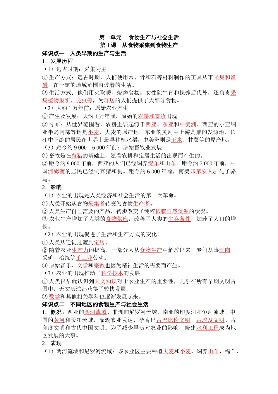 历史选择性必修2 经济与社会生活（教师版）35页-【统编版】高中历史知识点总结（教师版+学生版）.docx_第1页