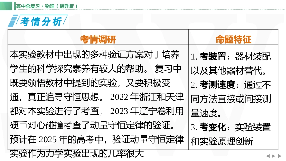 实验八　验证动量守恒定律-【物理】2025版三维设计一轮总复习（提升版）.pptx_第1页