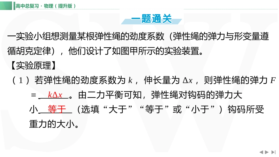 实验二　探究弹簧弹力与形变量的关系-【物理】2025版三维设计一轮总复习（提升版）.pptx_第2页