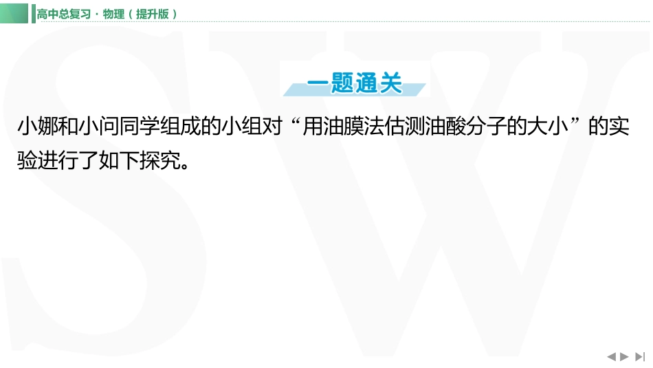 实验十八　用油膜法估测油酸分子的大小-【物理】2025版三维设计一轮总复习（提升版）.pptx_第2页