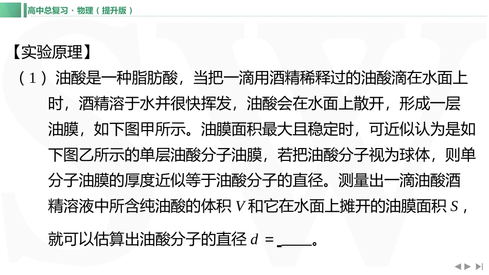 实验十八　用油膜法估测油酸分子的大小-【物理】2025版三维设计一轮总复习（提升版）.pptx_第3页