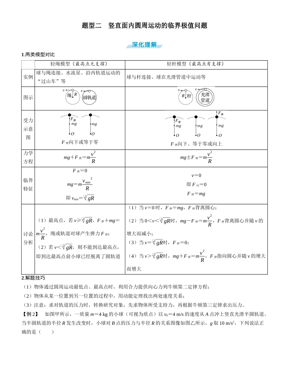 素养提升9⇒圆周运动的临界极值问题-【物理】2025版三维设计一轮总复习学生用书.docx_第3页
