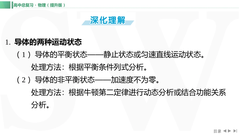 素养提升23⇒电磁感应中的动力学和能量问题-【物理】2025版三维设计一轮总复习（提升版）.pptx_第3页