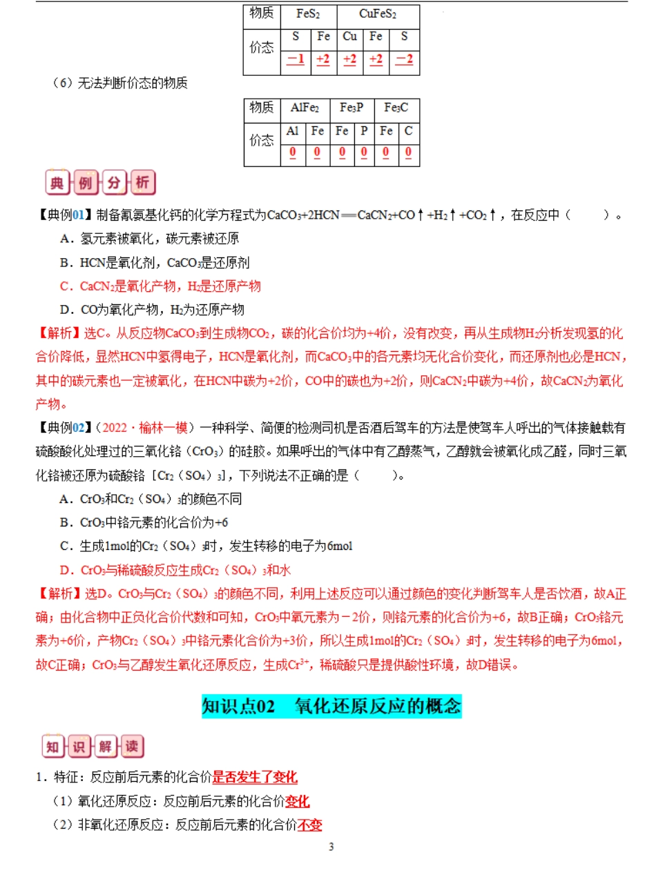 知识清单04  氧化还原反应-【口袋书】2024年高考化学一轮复习知识清单.pdf_第3页