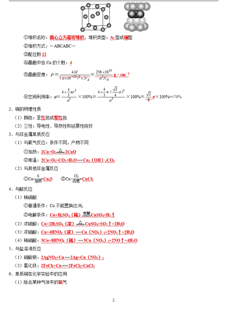 知识清单09  铜、金属材料、金属冶炼-【口袋书】2024年高考化学一轮复习知识清单.pdf_第2页