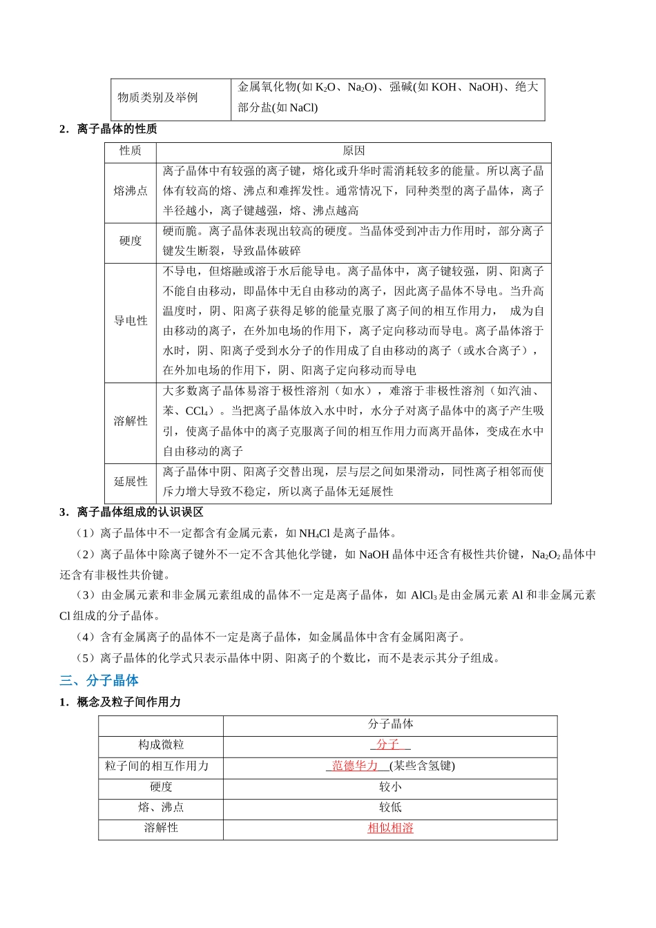 知识清单16 晶体结构与性质（解析版）-【上好课】2025年高考化学一轮复习知识清单（新高考专用）.docx_第3页