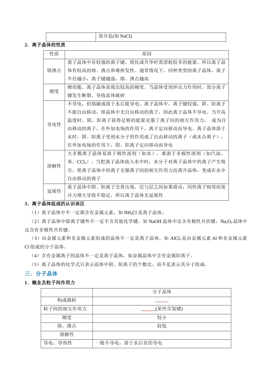 知识清单16 晶体结构与性质（原卷版）-【上好课】2025年高考化学一轮复习知识清单（新高考专用）.docx_第3页