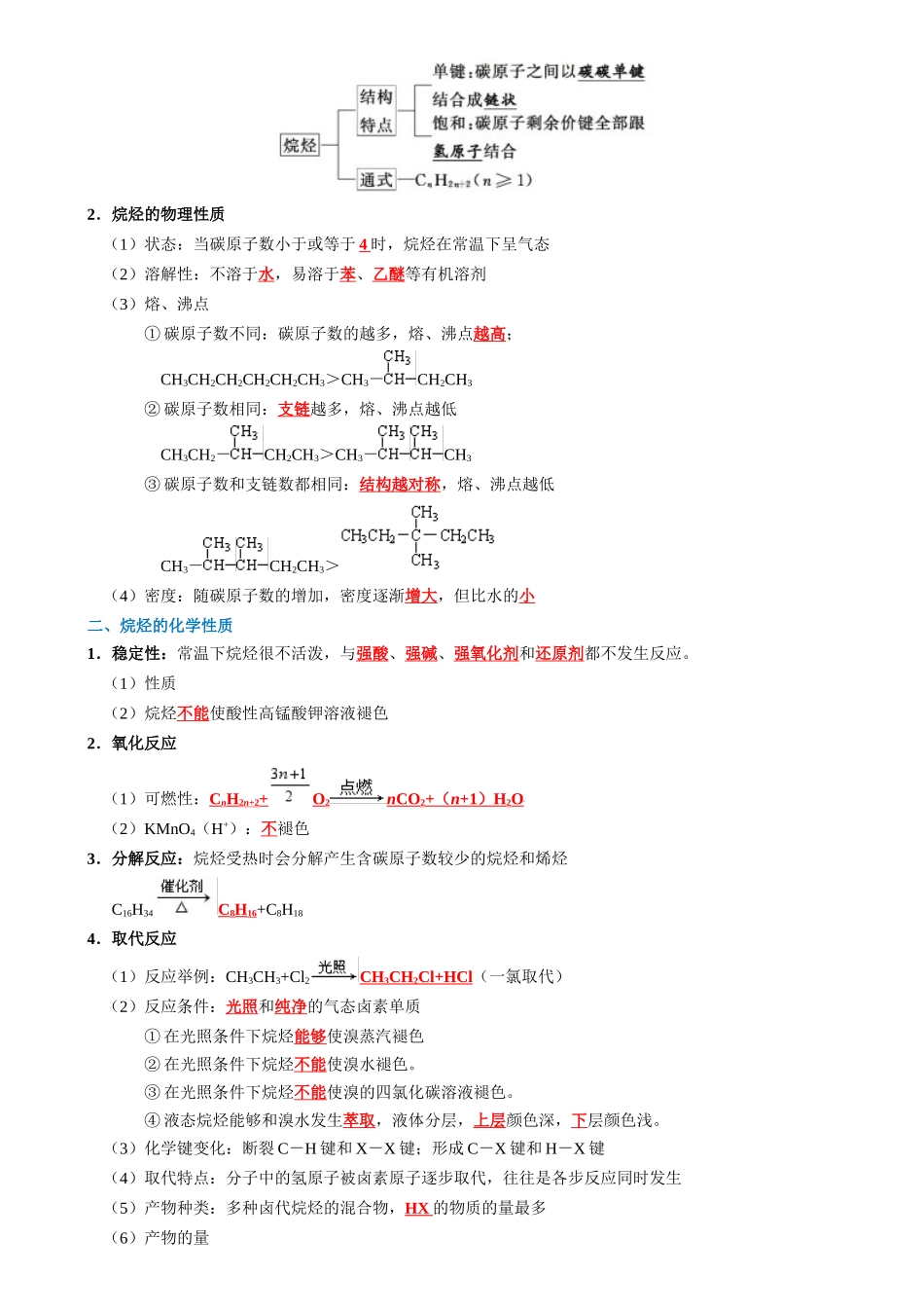 知识清单26 烃-【口袋书】2025年高考化学一轮复习知识清单（新高考专用）（解析版）.docx_第2页