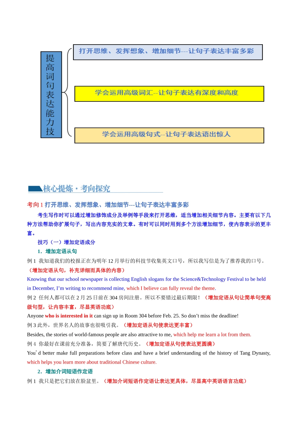 专题01  提高词句表达能力的技巧（讲义）（解析版）-2024年高考英语写作课件+讲义+练习二轮复习.docx_第3页