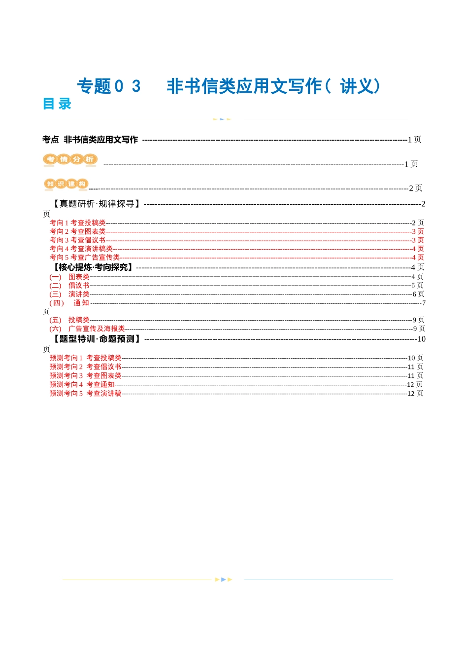 专题03  非书信类应用文写作（讲义）（原卷版）-2024年高考英语写作课件+讲义+练习二轮复习.docx_第1页
