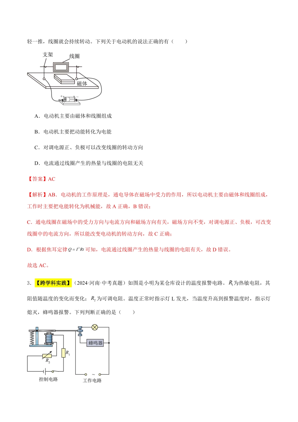专题19 电与磁（解析版）【2025中考物理一轮讲练测】.pdf_第2页