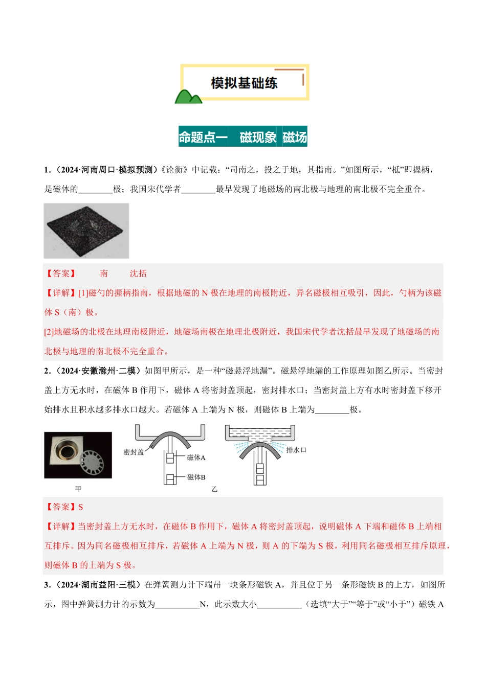 专题19 电与磁（练习）（解析版）【2025中考物理一轮讲练测】.pdf_第2页
