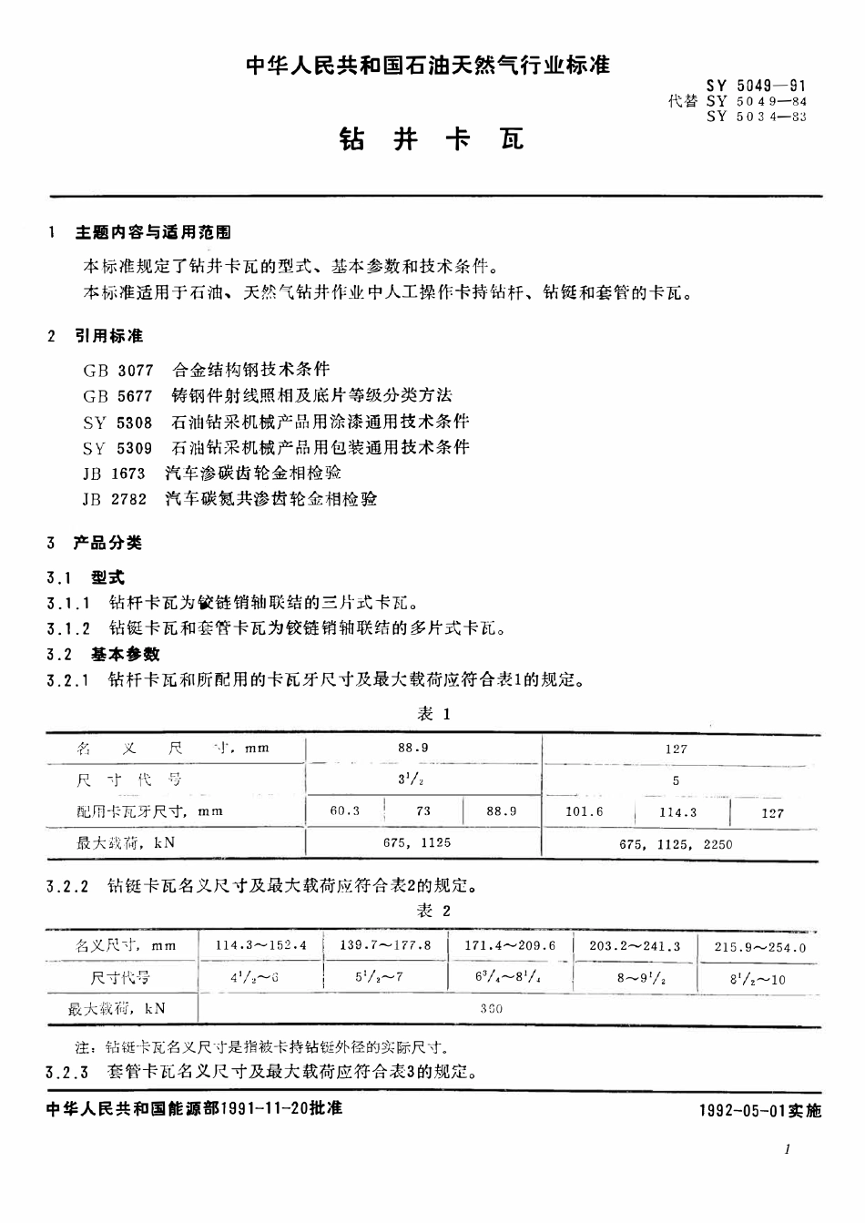 SY 5049-91 钻井卡瓦.pdf_第2页