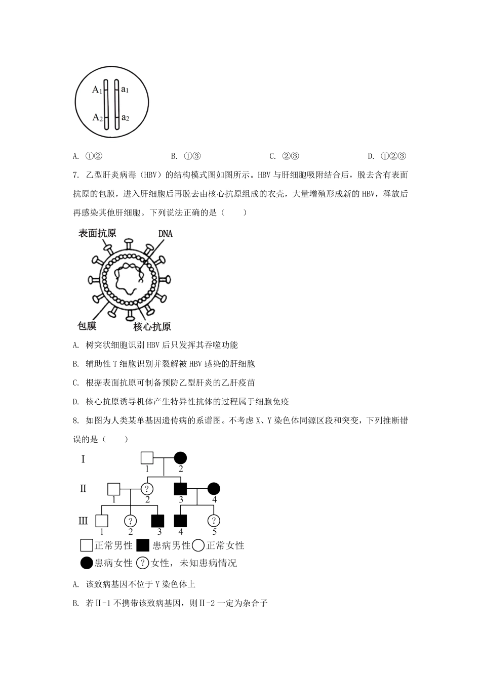2024年山东普通高中学业水平等级考试生物真题及答案.pdf_第3页