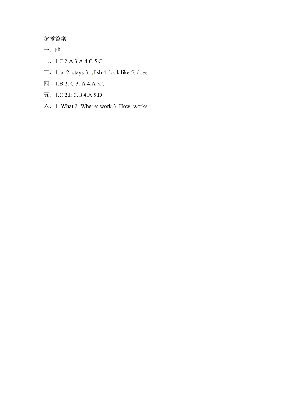 人教PEP版英语六年级上册一课一练-Unit5Whatdoeshedo课时3含答案.pdf_第3页