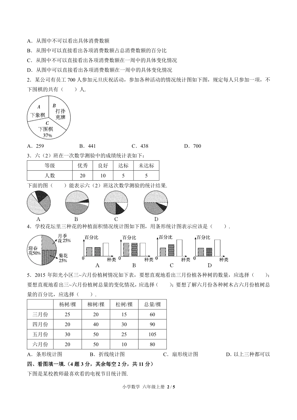 273-人教版小学数学六年级上册第七单元测试试卷含答案.pdf_第2页